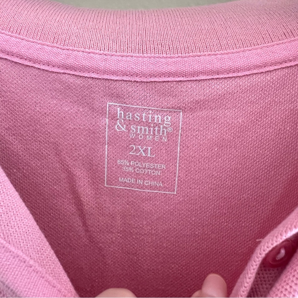 ▫️HASTING & SMITH: Women’s 2XL, pink short sleeve polo w/buttons, NWOT▫️ - Picture 3 of 8